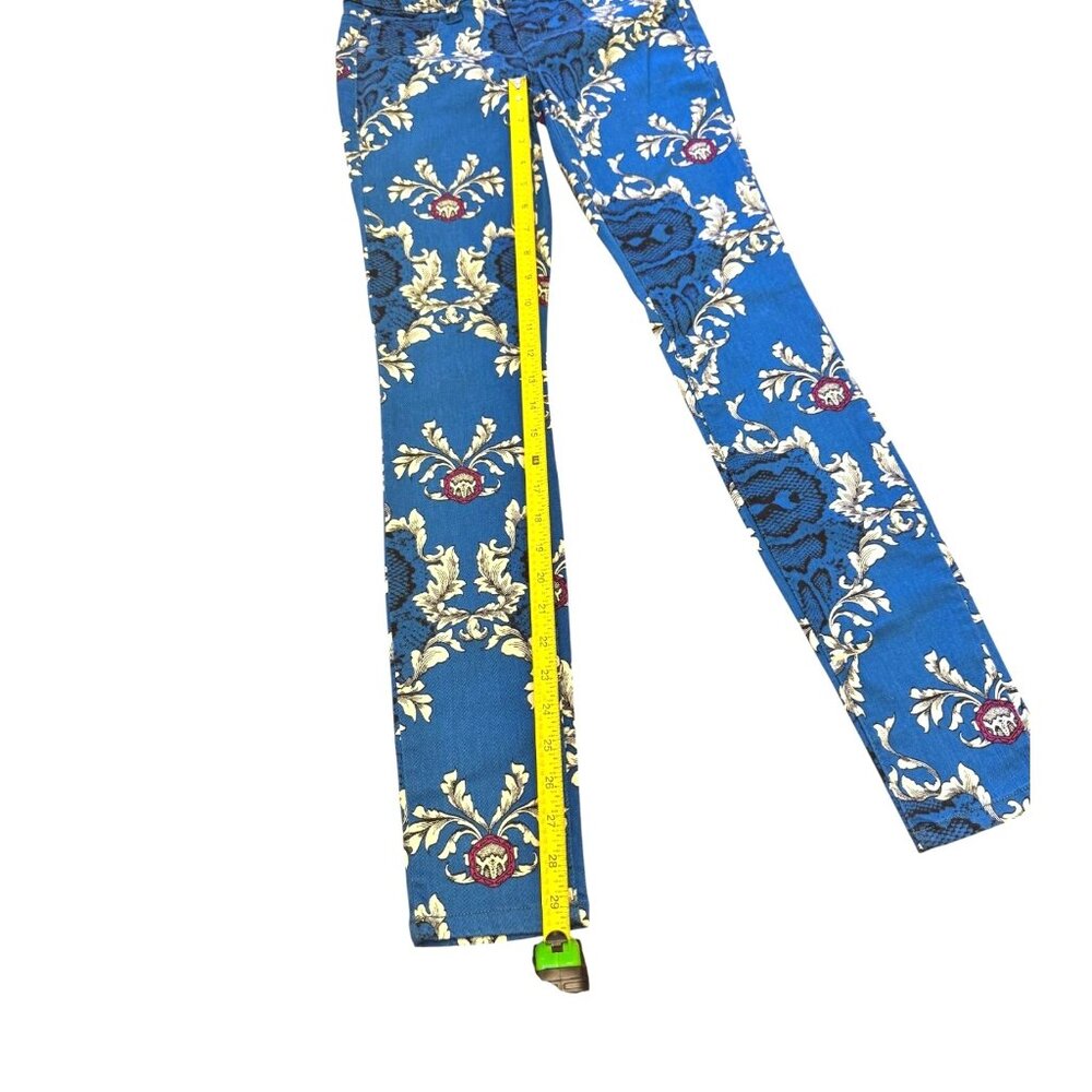 Gxane Junior Skinny Jeans Size 3 Blue & White Floral Pattern - Picture 2 of 7